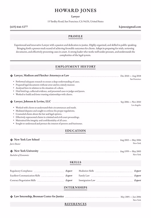Traditional Resume